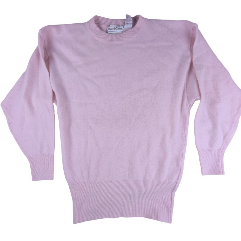 Michelle Stewart‎ Pink Lambswool and Angora Sweater Size Small Capsule Wardrobe